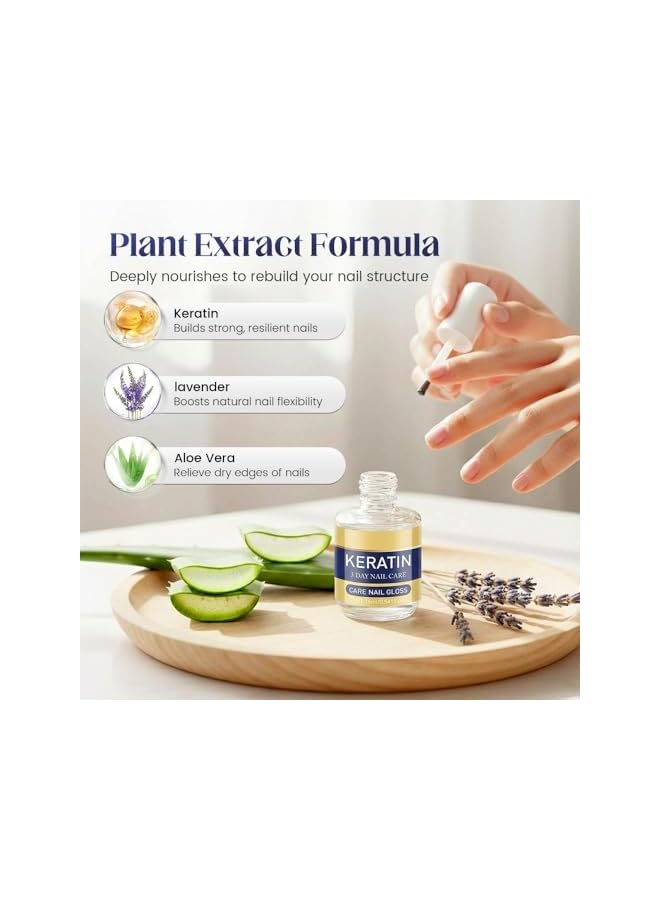 FLEXQW Keratin Nail Care Oil - 2-Pcs丨 Natural Cuticle oil Strengthens Nails & Glossy丨Keratin, Complex Amino Acid & Multi-Plant Serum丨Deeply Repair Dry, Weak Nails - Image 5