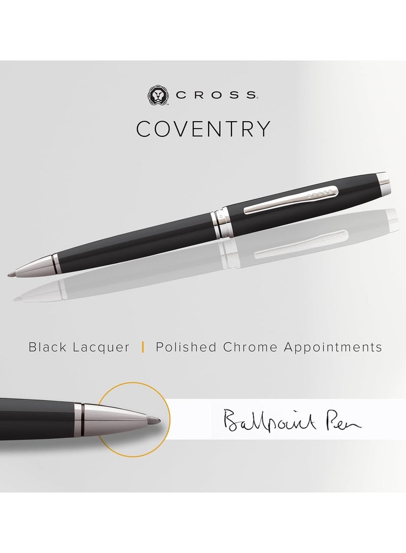Cross 1-Piece Coventry Ballpoint Pen In Gift Box Black Ink Black Barrel  - Image 2