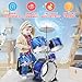 CHADRIGIVS Kids Drum Set for Toddlers Musical Jazz Drum with Stool Toys for 35 46 57 Boys Girls Birthday Blue - Image 4