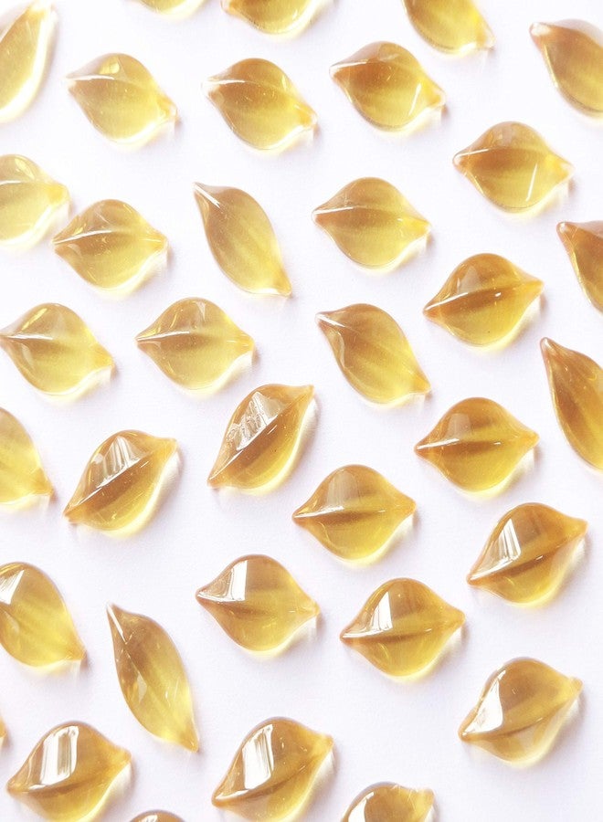Excel Impex Flat Bottom Petal Shaped Glass Crystals, Glass Pebbles Glass Gems for Decoration, Making Crafts Decor(20mm x 10mm x 4mm Size)- Set of 50 | Golden Yellow - Image 4