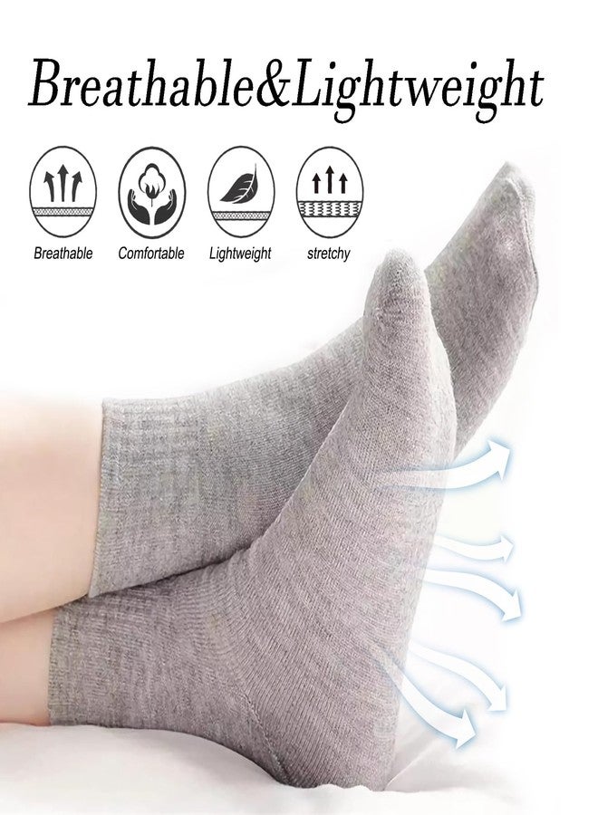 RICHBULL 10 Pairs Thin Crew Socks for Men & Women, Breathable Casual Athletic Ankle Socks, (Black) - Image 4