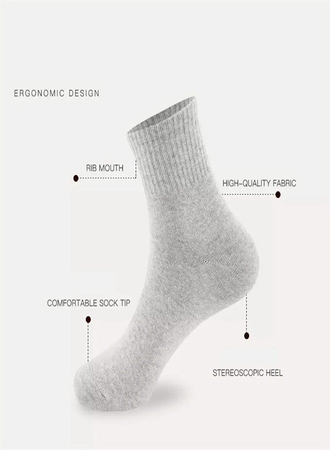 RICHBULL 10 Pairs Thin Crew Socks for Men & Women, Breathable Casual Athletic Ankle Socks, (Black) - Image 3