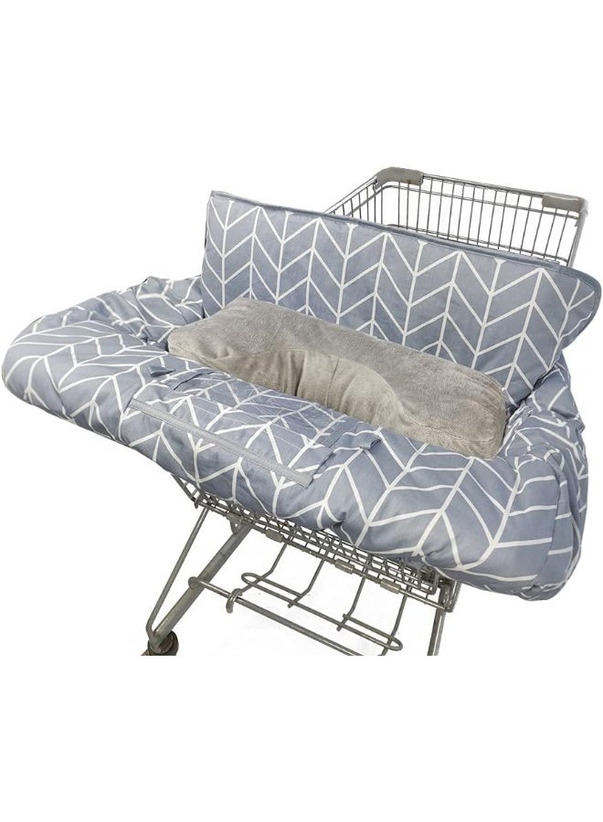 ICOPUCA Shopping Cart Covers for Baby with Pillow, Seat positioner Cotton High Chair Cover, Machine Washable for Infant, Toddler, Boy or Girl (Square) - Image 1