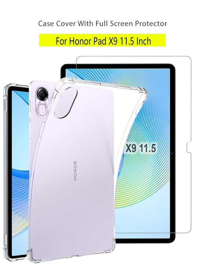 2 in 1 Honor Pad X9 11.5 Inch Protection Pack - Ultra Clear Shockproof Case & Edge-to-Edge Screen Protector, 360 Degree Protection, Back Cover & Screen Protector for Honor Pad X9 11.5 Inch - Image 1