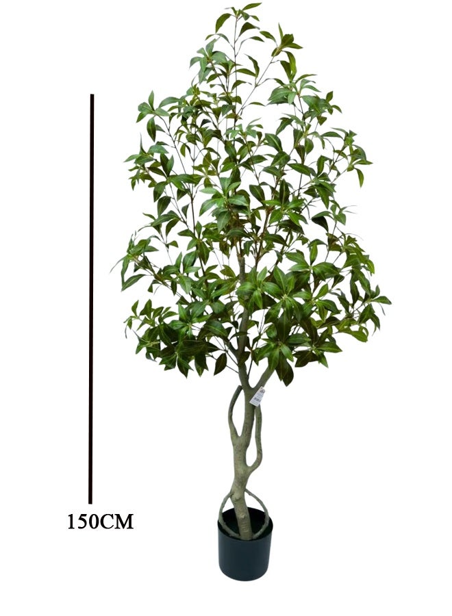 درامــــــا هوم  شجرة فيكس صناعية بارتفاع 150 سم – ديكور داخلي بأوراق خضراء طبيعية في حوض أنيق - Image 2