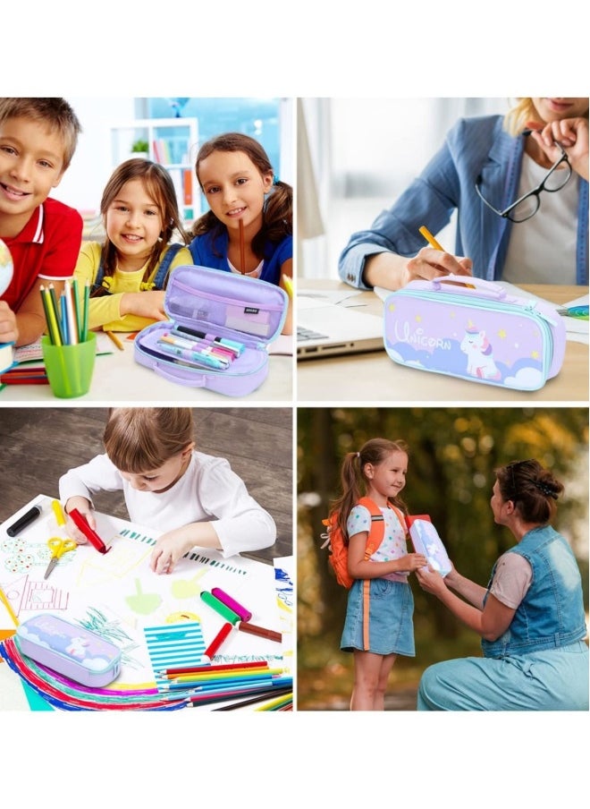 Generic - Cute Portable Multi-purpose Pencil Case - Purple - Image 1