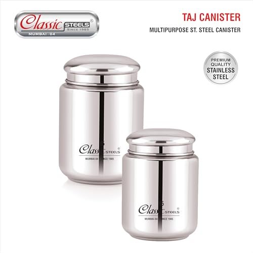 Classic Steels Stainless Steel Canister - Elegant Circular Design For Tea, Coffee, And Spices | Leak Proof | Airtight Kitchen Storage Container 250ML,Silver - Image 5