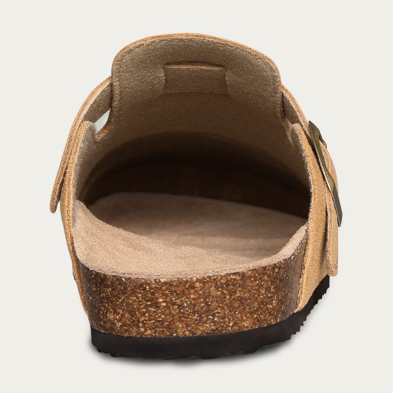 KIDMI Genuine Suede Clogs for Women Cork Footbed Sandals Leather Mules Potato Shoes with Arch Support Brown 40 (Size 8.5) - Image 5