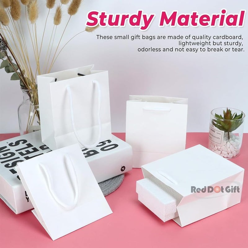Red Dot Gift® 10 Pack White Plain Paper Bags, A6: H14.5 * 11.5 * 6.5cm Gift Bags Shopping Bag Parties Favor Bags for Birthdays Mother’s Day, Baby Showers Bridal Shower Wedding Gifts. - Image 4