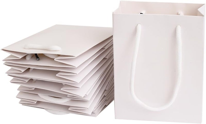Red Dot Gift® 10 Pack White Plain Paper Bags, A6: H14.5 * 11.5 * 6.5cm Gift Bags Shopping Bag Parties Favor Bags for Birthdays Mother’s Day, Baby Showers Bridal Shower Wedding Gifts. - Image 1