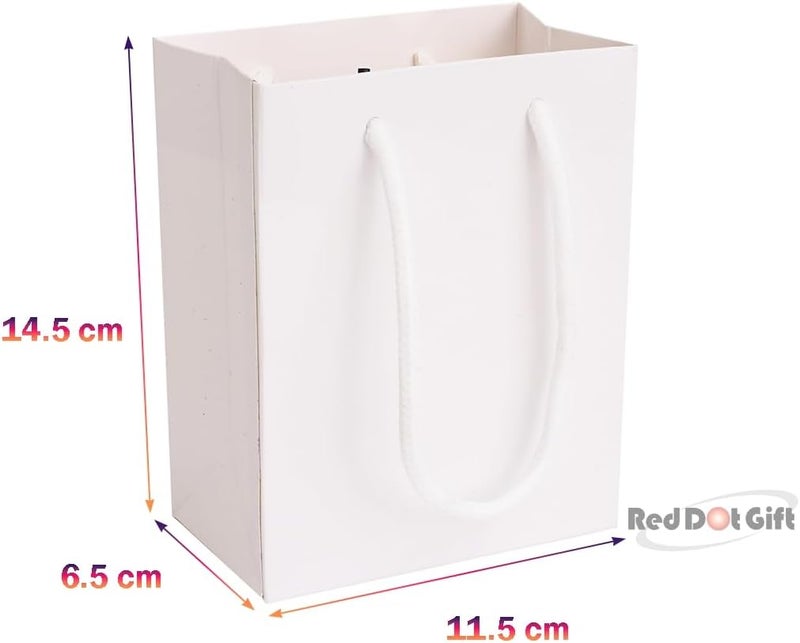 Red Dot Gift® 10 Pack White Plain Paper Bags, A6: H14.5 * 11.5 * 6.5cm Gift Bags Shopping Bag Parties Favor Bags for Birthdays Mother’s Day, Baby Showers Bridal Shower Wedding Gifts. - Image 2