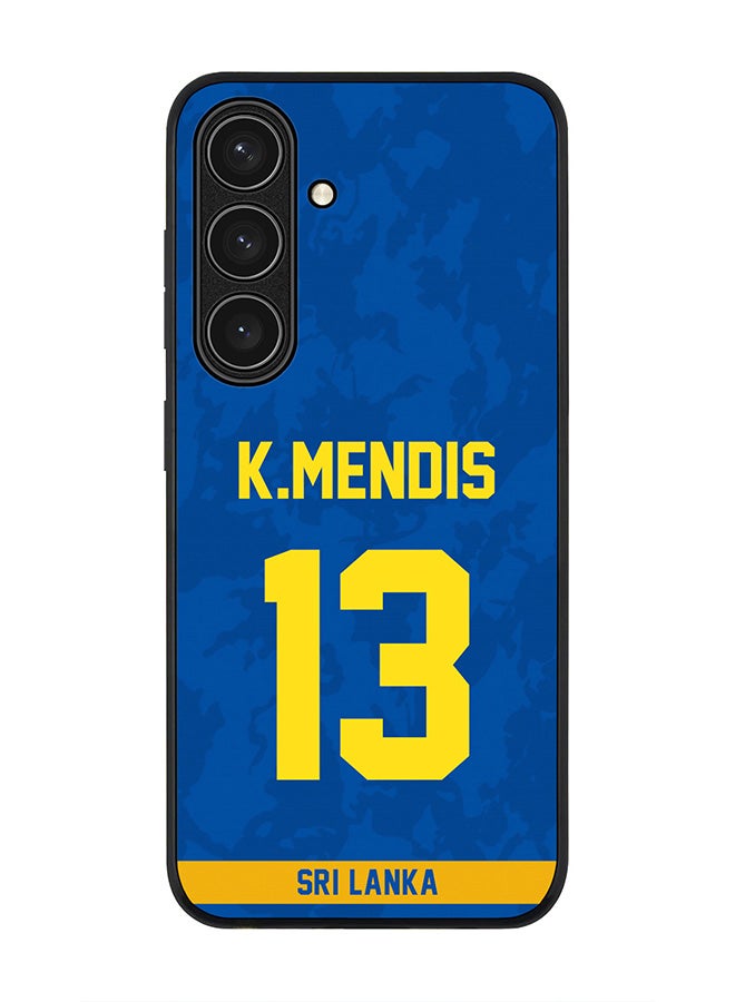 Stylizedd Rugged Black edge case for Samsung Galaxy S24 FE, Slim fit Soft Case Flexible Anti Drop TPU Gel Thin Cover - Team Sri lanka Kusal Mendis, Jersey No 13 - Image 1