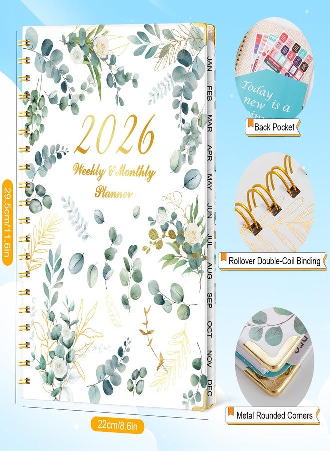 VINTS 2026 Planner,8.5x11 Large Weekly and Monthly Planner,Jan 2026-Dec2026 12 Months Weekly Planner with stickers,Hardcover Agenda Planner for Women,Girls,Home,Office - Image 3