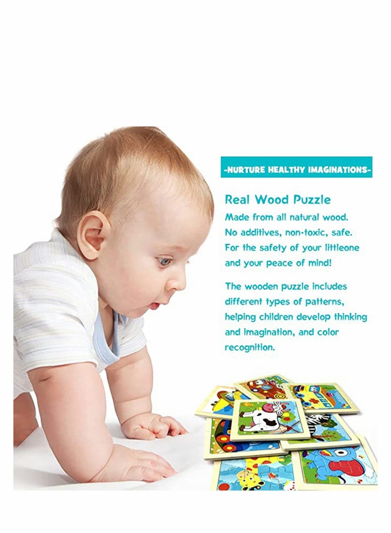 SYOSI Wooden Toddlers Puzzles Kids Toys Gifts, Ages 1-5, 4 Pack Animal Jigsaw Puzzles Set Preschool Learning Toys Boys Girls Gifts - Image 3