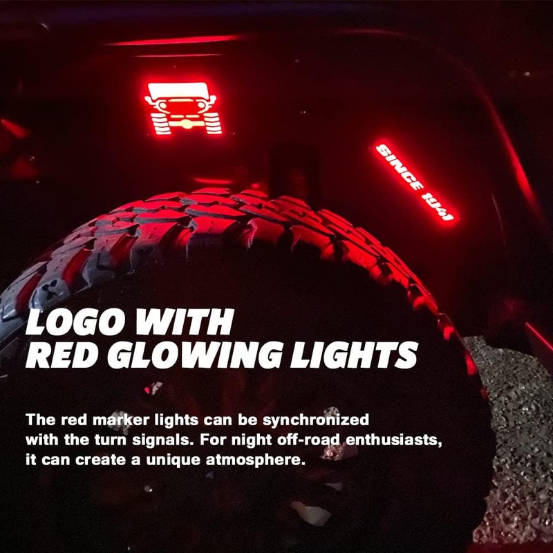 JROAD Inner Fender Front Fender Liners Compatible with Jeep Wrangler JK JKU Aluminum,with 4 LED Lights for 2007-2018 Wrangler Accessories JK JKU Sport Sahara Rubicon 2/4 Doors - Image 2