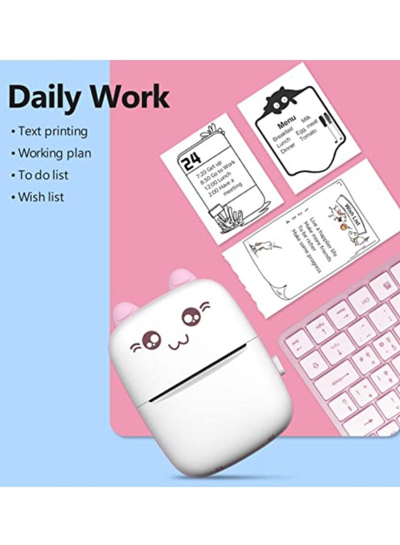 Yuwell Mini Pocket Printer Portable Thermal Printer For Pictures Receipts Notes, Labels And QR Codes, Bluetooth Wireless Smart Printer With Android Or iOS APP Operated Mini Printer With Paper Roll  - Image 3