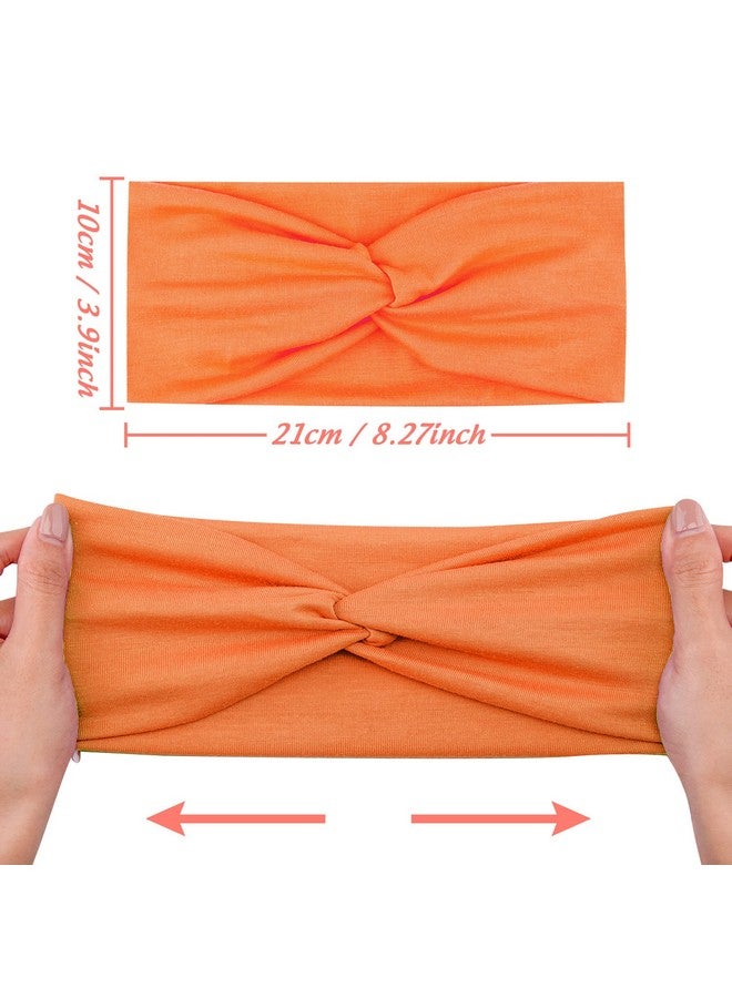 FEQO 21 Pieces Stretchy Headbands For Women Twist Headband Wide Turban Headband Elastic Fabric Headband Colorful Hair Wrap Workout Sport Yoga Headbands - Image 3