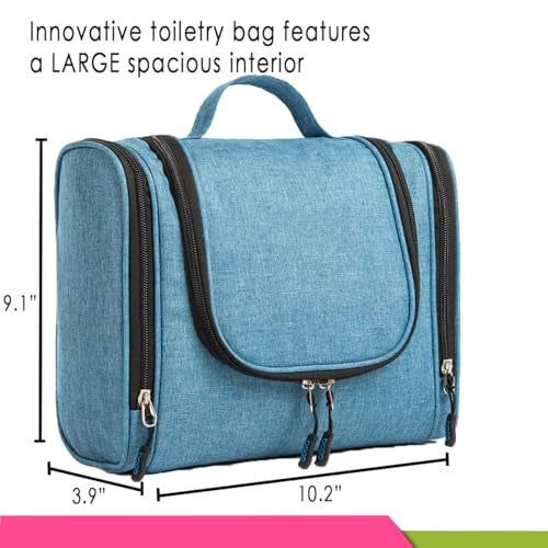 Bago Travel Toiletry Bag for Women and Men - Large Waterproof Hanging Large Toiletry Bag for Bathroom and Travel Bag for Toiletries Organizer -Travel Makeup Bag (SnowBlue) - Image 3