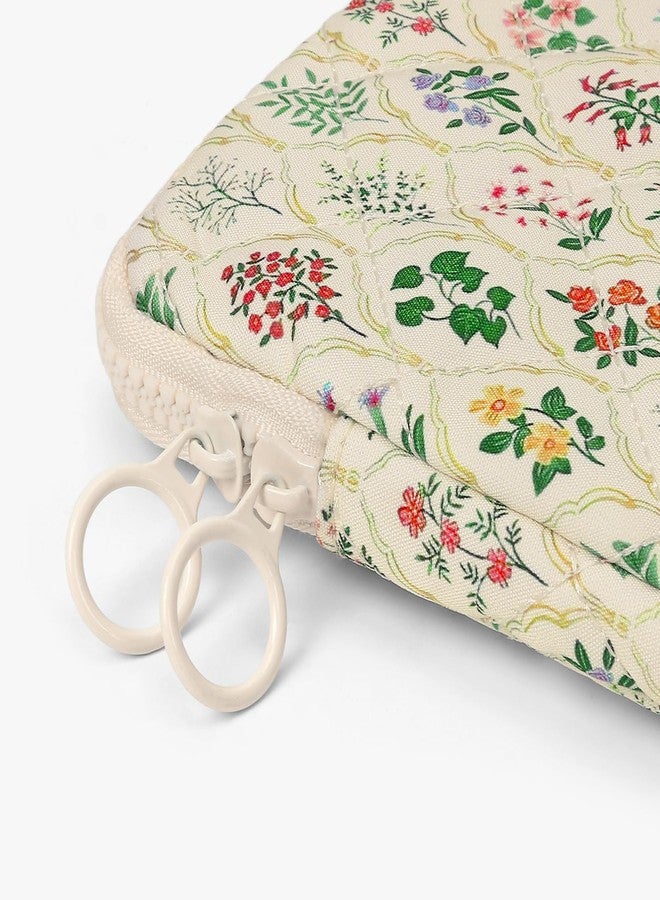 HICARRY Puffy Laptop Sleeve Case Cute Computer Bag 14 Inch Flower Print Quilted Laptop Carrying Case, Floral Protective Cover Accessories, Fits 13" 14" 15" Notebook - Image 4
