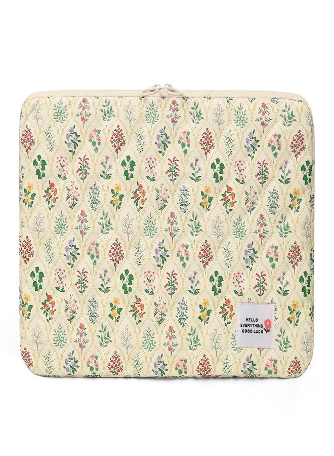 HICARRY Puffy Laptop Sleeve Case Cute Computer Bag 14 Inch Flower Print Quilted Laptop Carrying Case, Floral Protective Cover Accessories, Fits 13" 14" 15" Notebook - Image 1
