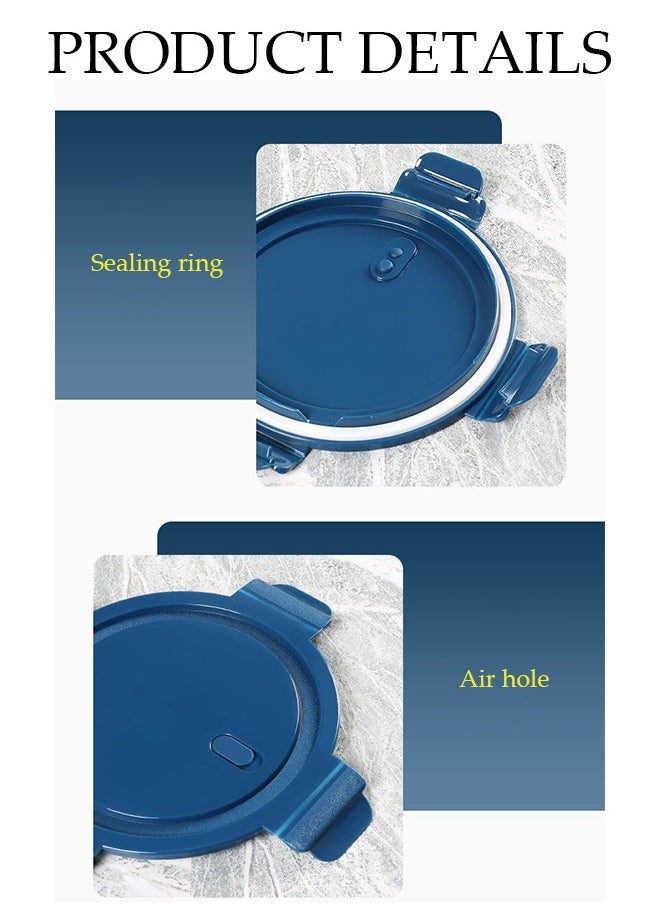 4 pcs glass kitchen meal preparation containers, round 480ml, with durable lock lids, meal preparation containers, lunch bags, children's and adult glass bento boxes, bento lunch boxes