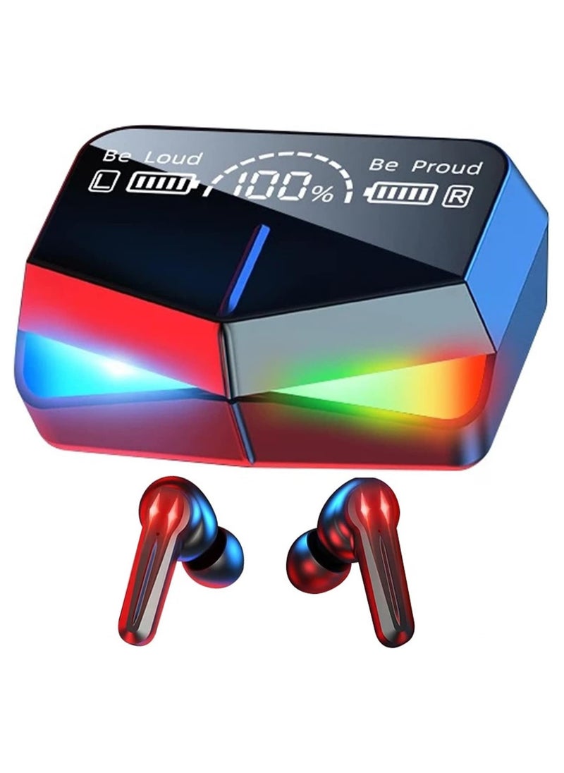 Generic - M28 Wireless Earbuds TWS Bluetooth 5.1 Gaming Monster Earphones | Touch Control Headphones Microphone Mirror Screen Mini LED Display - Excellent Sound Ensure Fast & Stable Connection Waterproof | AD - Image 1