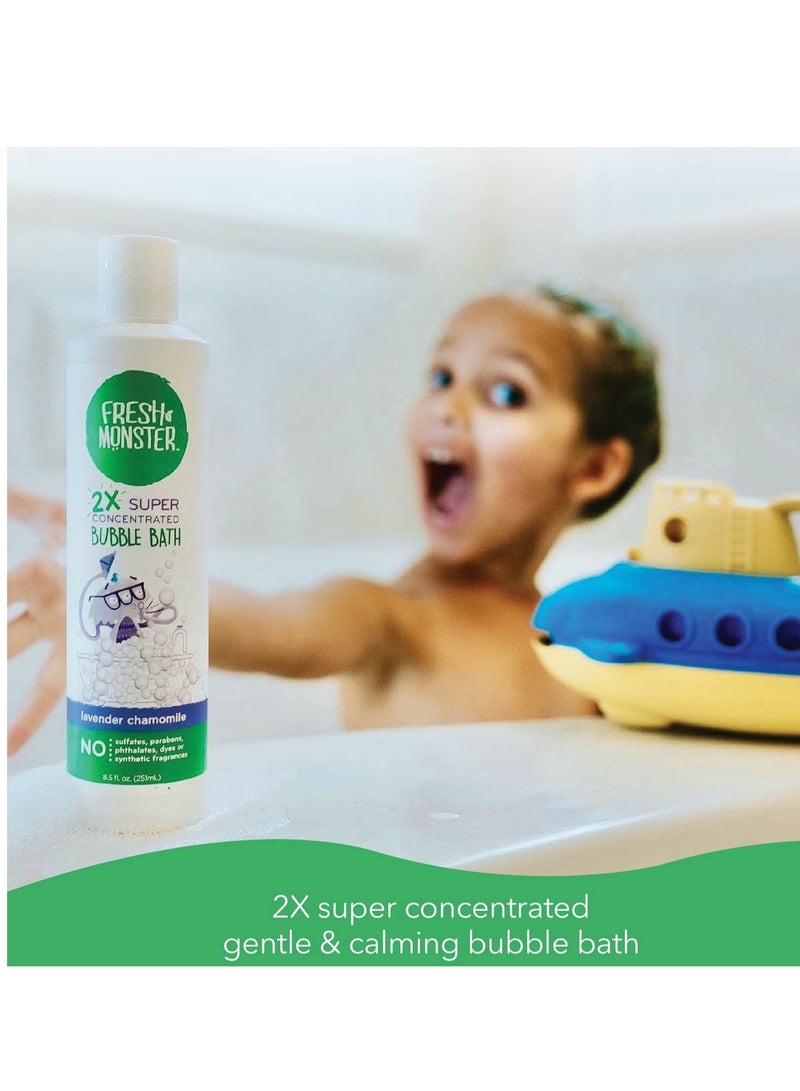 Fresh Monster Kids Foaming Bubble Bath | Hypoallergenic, Natural for Kids & Toddlers | Super Concentrated | Soothing Lavender Scent | Bath Time Essentials