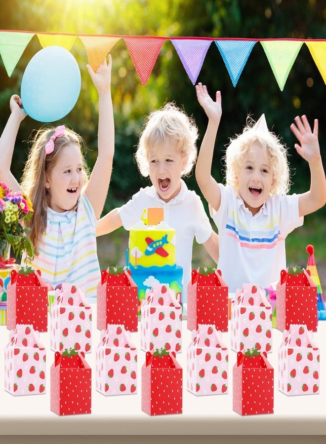 Justforjoyful مجموعة هدايا حفلات الفراولة والأقحوان من جست فور جويفول، 48 قطعة، علب هدايا الفراولة، علب حلوى عيد الميلاد الأول، أكياس هدايا لحفلات استقبال المولود، لوازم تزيين حفلات استقبال المولود، 3.5 × 3.5 × 3.5 بوصة - Image 5
