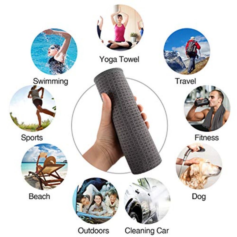 Microfiber Gym Towels, 3 Pack 16Inch x 32Inch, Quick-Drying, Absorbent, Lightweight, Grey, Waffle Texture, Ideal for Gym, Sports, Travel and Outdoors - Image 5