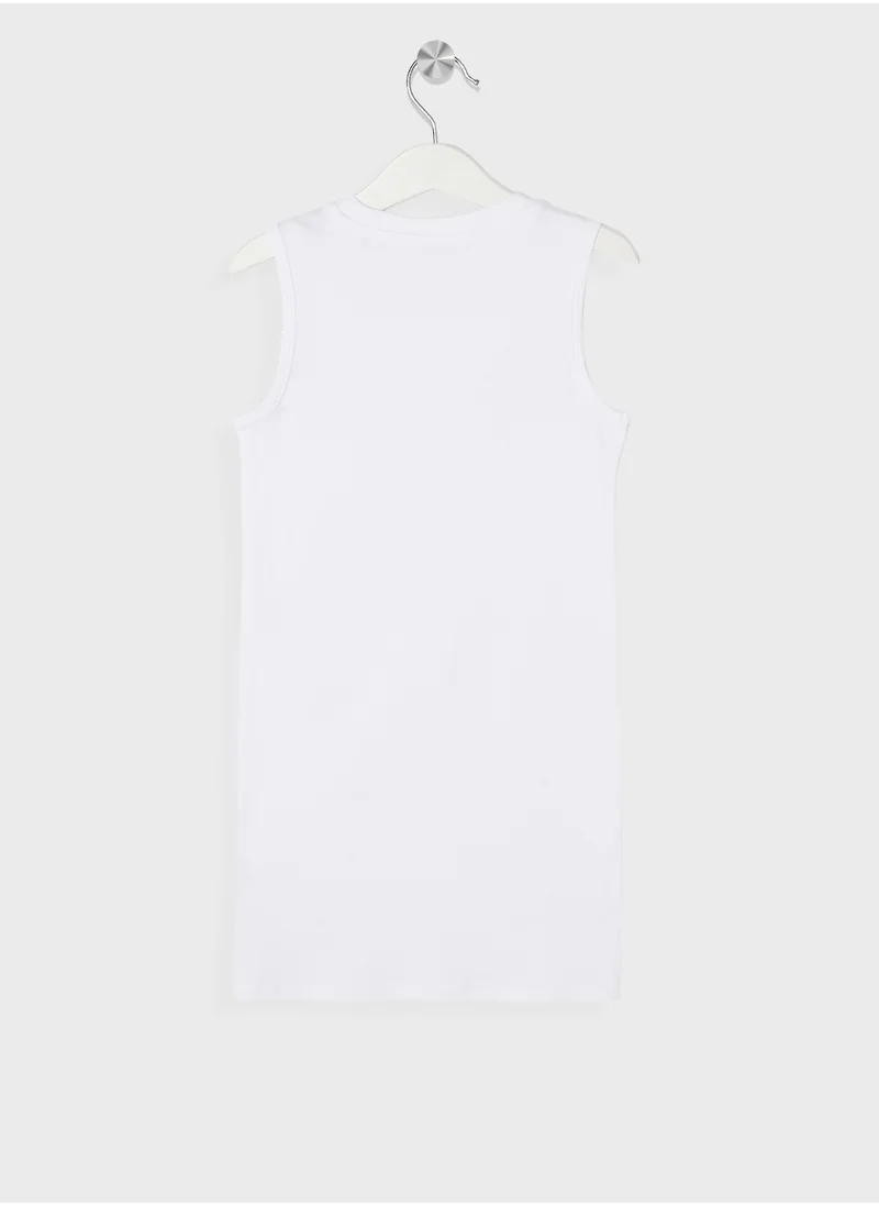 جس Kids Sleeveless Interlock Dress