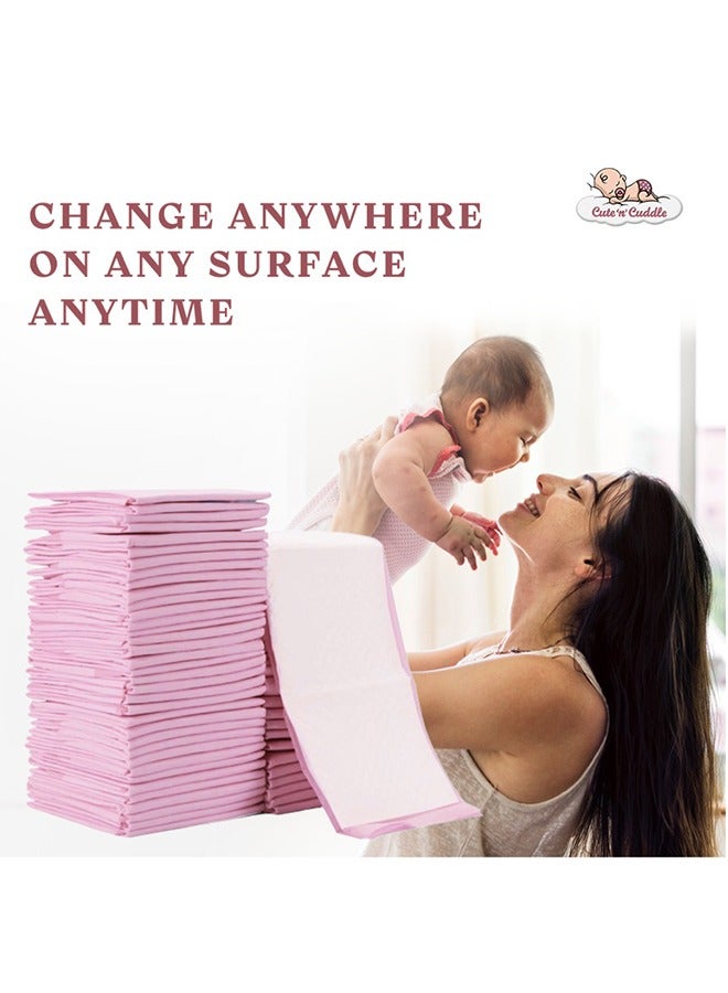Cute 'n' Cuddle Pack Of 60 Disposable Changing Mats, Pink, 60 CM X 45 CM - Image 3