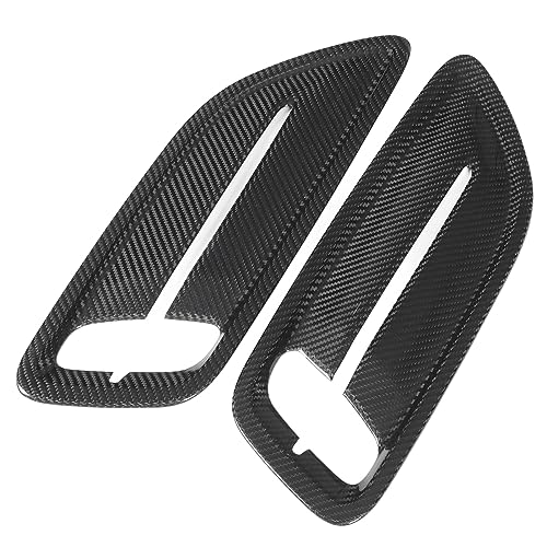 aqxreight Engine Hood Vent Cover, 2 Pcs Engine Hood Air Vent Cover Carbon Fiber Front Upper Bonnet Hood Air Outlet Cover Replacement for Kia Stinger 2018 to 2023 (Gloss Black Carbon Fiber) - Image 1