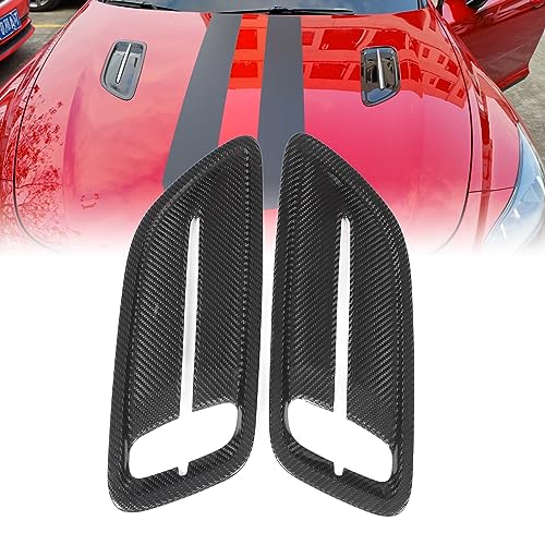 aqxreight Engine Hood Vent Cover, 2 Pcs Engine Hood Air Vent Cover Carbon Fiber Front Upper Bonnet Hood Air Outlet Cover Replacement for Kia Stinger 2018 to 2023 (Gloss Black Carbon Fiber) - Image 3