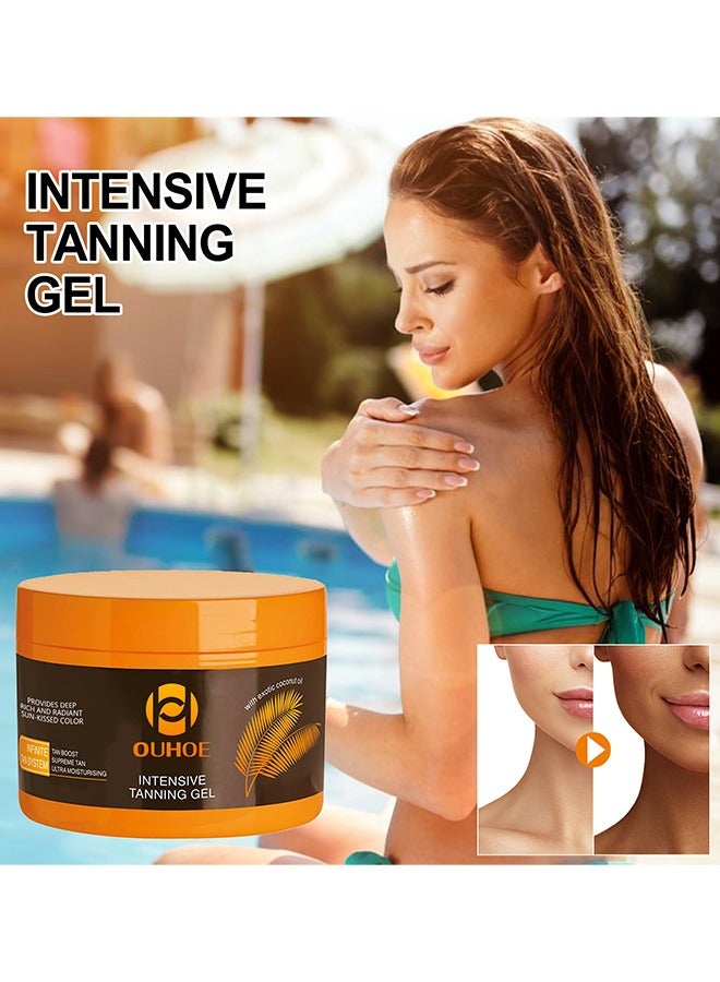 OUHOE Intensive Tanning Gel, Intensive Tanning Gel,Intensive Tanning Gel for Sunbed Outdoor Sun Tanning,Natural Tanning Accelerator Cream Gel,Brown Tanning Gel 150g - Image 1