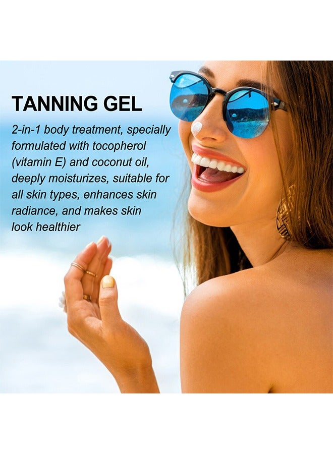 OUHOE Intensive Tanning Gel, Intensive Tanning Gel,Intensive Tanning Gel for Sunbed Outdoor Sun Tanning,Natural Tanning Accelerator Cream Gel,Brown Tanning Gel 150g - Image 3