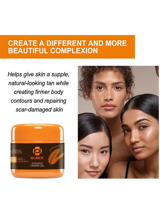 OUHOE Intensive Tanning Gel, Intensive Tanning Gel,Intensive Tanning Gel for Sunbed Outdoor Sun Tanning,Natural Tanning Accelerator Cream Gel,Brown Tanning Gel 150g - Image 5