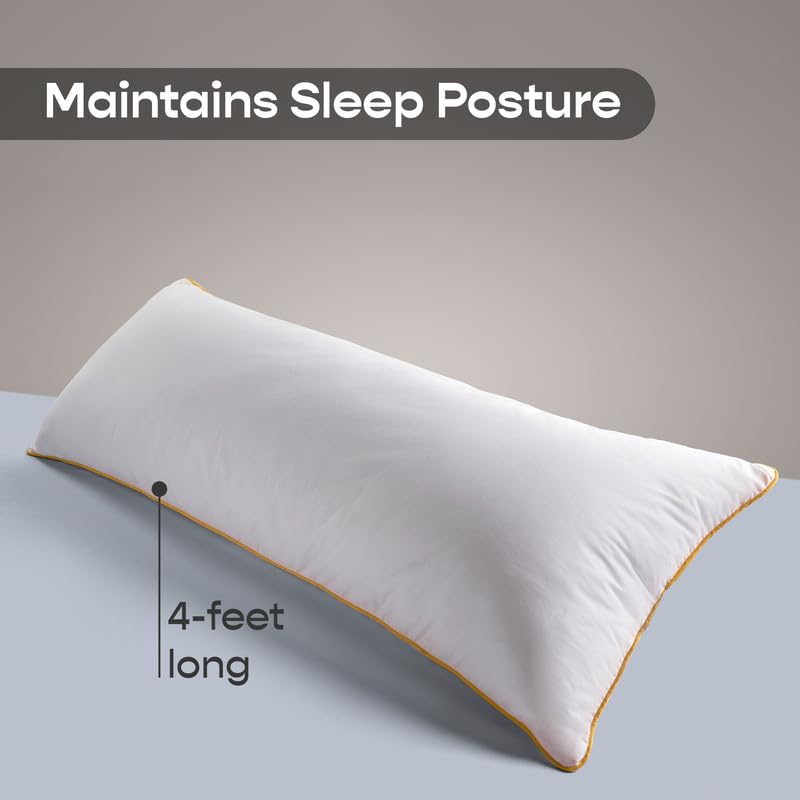 SleepyCat Microfiber Cuddle Pillow Covered with Luxe Modal Fabric for Body Support Ideal for Side Sleepers and Expecting Mothers Machine Washable 50x19 inches 2 Attractive variants - Image 3