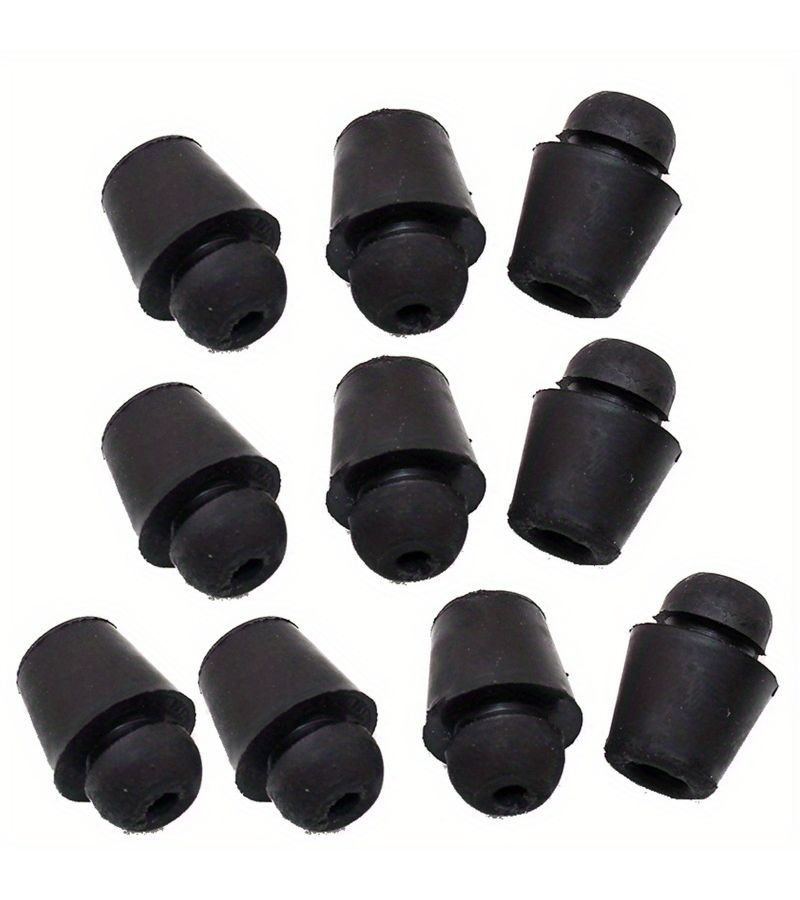 10 قطع من وسادات الباب المطاطية الواقية باللون الأسود، ماصة للصدمات لتثبيت الأبواب. - Image 4