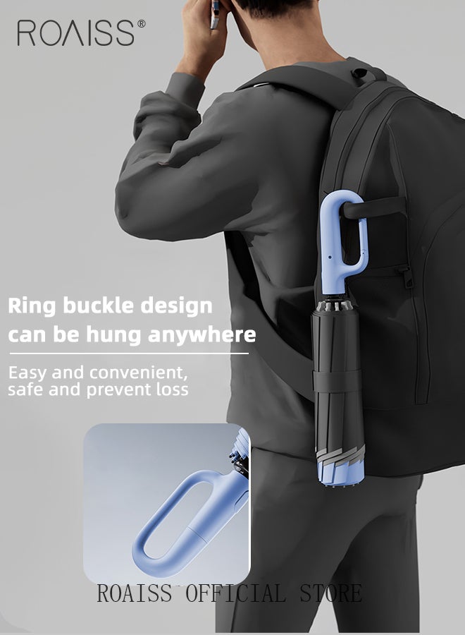 roaiss 60 Rib Fully Automatic Umbrella for Men Women Reverse Folding Dual Purpose Umbrella with Nano Waterproof Coating and Black Vinyl Layer Sun Protection Umbrella Cloth Highly Efficient Insulation UPF50+ - Image 4