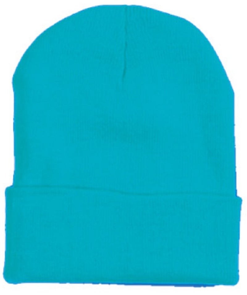 Cap911 Unisex Plain 12 inch Long Beanie - Many Colors Turquoise - Image 5