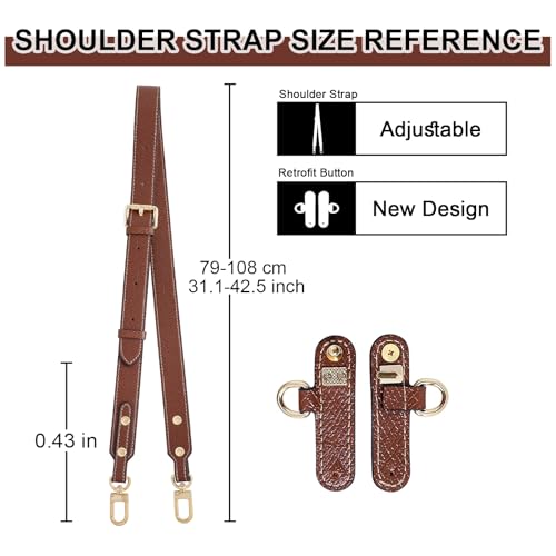 LOUKAYCCI Upgraded Leather Shoulder Strap for Longchamp Le Pliage S/M/L Bag Strap Kit Handbags Crossbody Adjustable Shoulder Strap (Brown) - Image 4