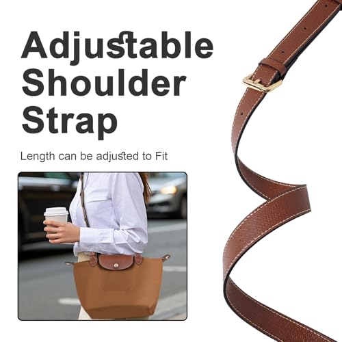 LOUKAYCCI Upgraded Leather Shoulder Strap for Longchamp Le Pliage S/M/L Bag Strap Kit Handbags Crossbody Adjustable Shoulder Strap (Brown) - Image 5