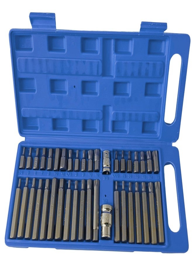 Inditrust 40pc Torx set Star Spline set Hex Allen Key Socket Bit Set 3/8 & 1/2 Drive Alan T20-t55 Socket Set (Pack of 40) (PLASTIC BOX) - Image 4