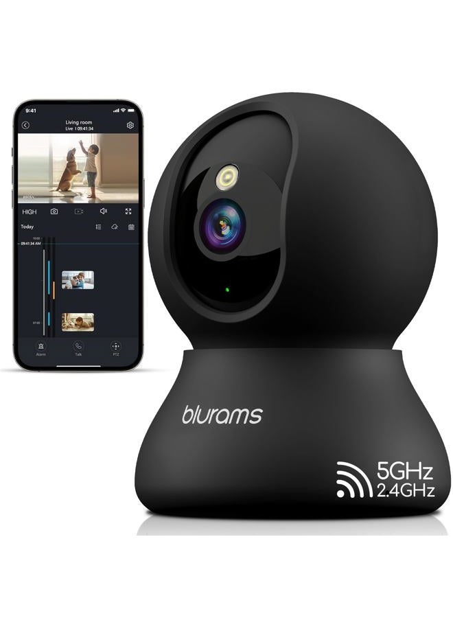Blurams Security Camera, 2K Indoor Camera 360° Pet Camera for Home Security with Phone App, Motion Tracking, 2-Way Audio, IR Night Vision, Siren, Compatible with Alexa & Google Assistant(2.4GHz ONLY) - Image 1