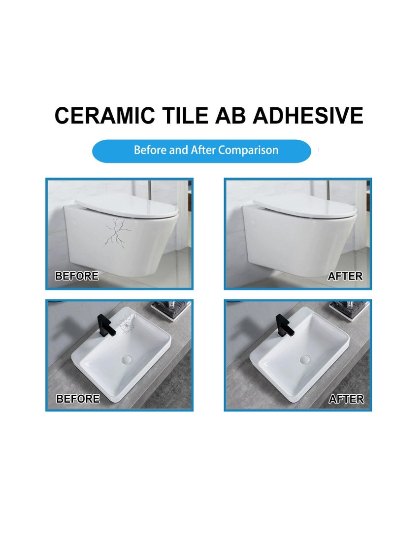 Porcelain Repair Kit, 3.53OZ Tub Repair Kit White, Porcelain Sink Repair Kit for Tile Chips, Cracks, Holes and Scratches, Fiberglass Quick Repair Kit for Tile, Acrylic, Enamel, Ceramic Tile  - Image 3