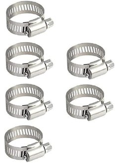 Royal Apex Royal Apex 6Pcs GI Hose Clips -Adjustable Worm Drive Pipe Clamps for Securing Hose Connections for Household Gas Lines, Water Pipes, Industrial Hoses, Oil Pipes etc ((22-16mm))  - Image 1