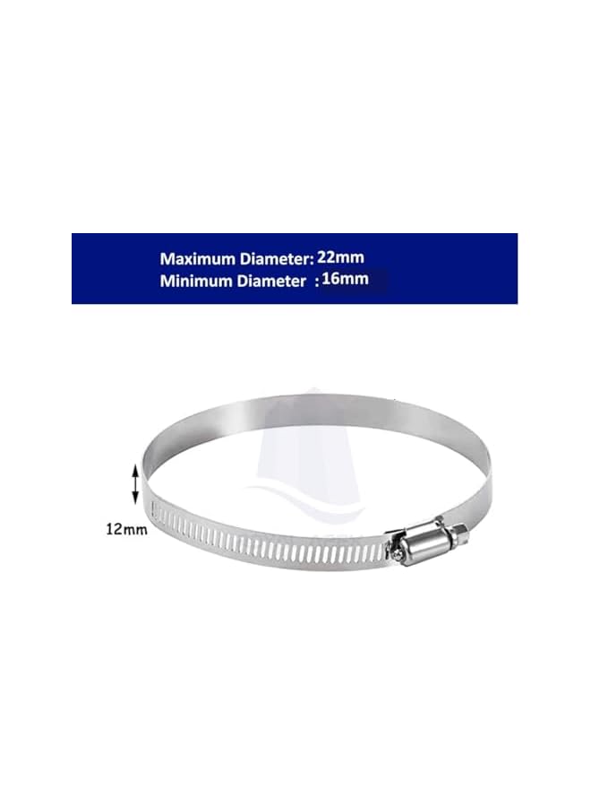 Royal Apex 6Pcs GI Hose Clips -Adjustable Worm Drive Pipe Clamps for Securing Hose Connections for Household Gas Lines, Water Pipes, Industrial Hoses, Oil Pipes etc ((22-16mm)) - Image 2