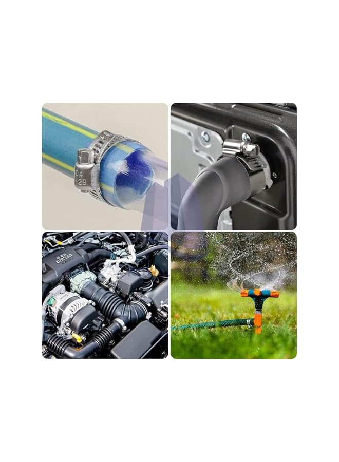 Royal Apex 6Pcs GI Hose Clips -Adjustable Worm Drive Pipe Clamps for Securing Hose Connections for Household Gas Lines, Water Pipes, Industrial Hoses, Oil Pipes etc ((22-16mm)) - Image 5