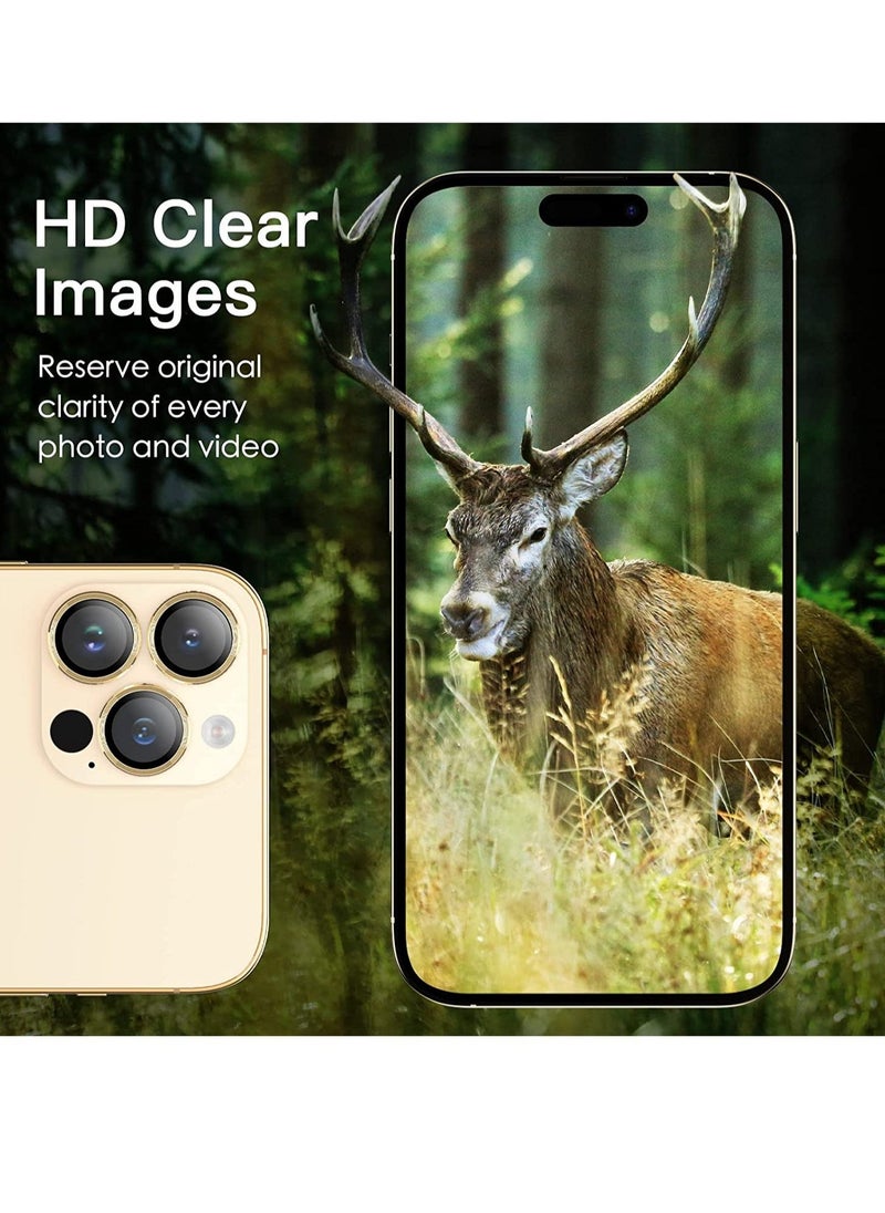 Raxoom Camera Lens Protector for iPhone 14 Pro 6.1-Inch and iPhone 14 Pro Max 6.7-Inch, 9H Tempered Glass Metal Individual Ring Cover, HD Clear, 3-Pack - Image 3