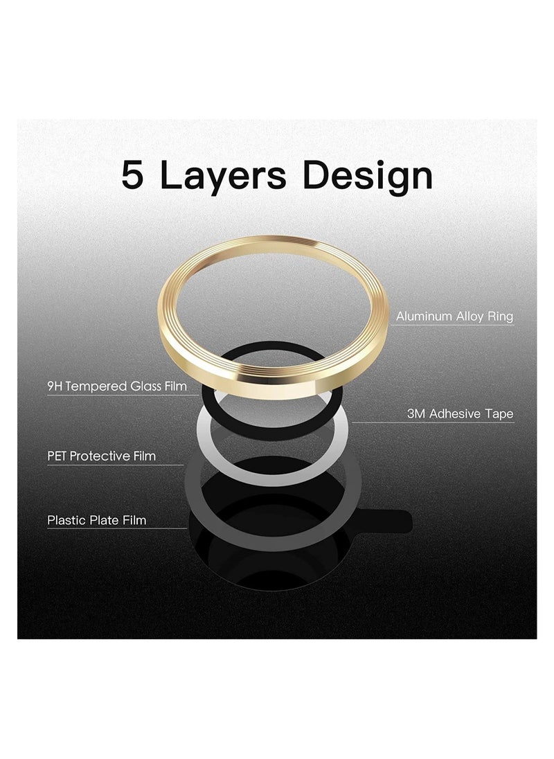 Raxoom Camera Lens Protector for iPhone 14 Pro 6.1-Inch and iPhone 14 Pro Max 6.7-Inch, 9H Tempered Glass Metal Individual Ring Cover, HD Clear, 3-Pack - Image 2